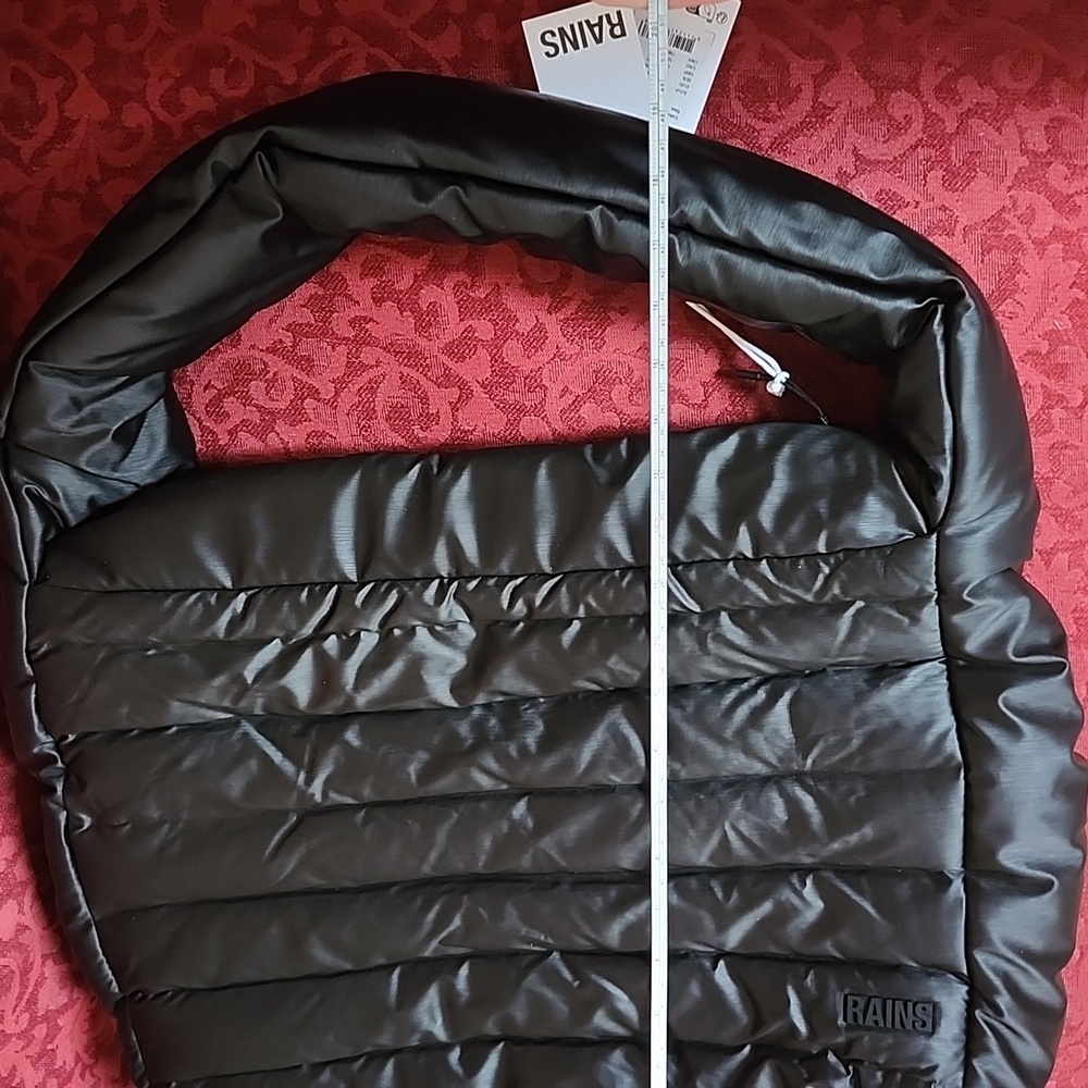 Rains Black Bator Puffer Tote Bag with Zipper - Picture 7 of 10